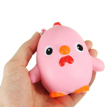 $1.69 for Squishy Pink Chicken Jumbo 10cm Slow Rising Collection Gift Decor Soft Toy Phone Bag Strap