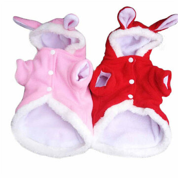 Christmas Pet Clothes Fashion Cute Rabbit Plush Dog Apparel Pet Hoodie Costume Winter Clothing