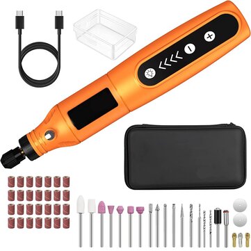 Mini Cordless Rotary Tool 5-Speed USB Charging Rotary Tool Kit with 55 Accessories Multi-Purpose 3.7V Power Rotary Tool for Sanding Polishing Drilling Etching Engraving DIY Crafts