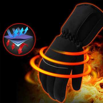 Unisex Touchscreen Battery Heated Windproof Warm Full-finger Heating Gloves