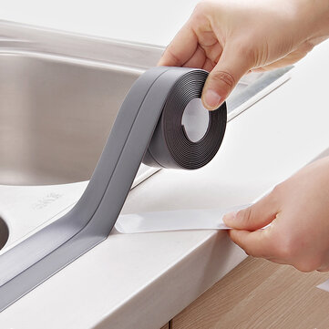 3.8mm PVC Kitchen Bathroom Self Adhesive Wall Seal Ring Tape Waterproof Tape US
