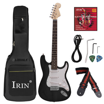 20% OFF for IRIN 38 Inch 6 Strings Electric Guitar with Guitar Bag/Strings/Rocker/Wrench/Picks/Strap/Cable