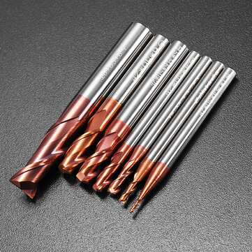 Drillpro 1 8mm 2 Flutes Tungsten Carbide End Mill Cutter HRC55 AlTiN Coating CNC End Mill Tool