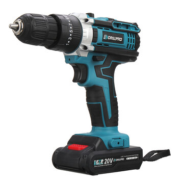 Drillpro 220V 20V 1450RPM 3 Gears 28N.m Power Drill Driver Electric Drill with Impact Function