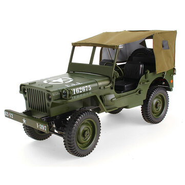 JJRC Q65 2.4G 1/10 Jedi Proportional Control Crawler Military Truck 4WD Off-Road RC Car With Canopy LED Light