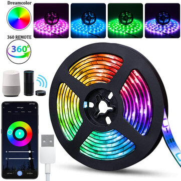 USB 5050 RGB LED Strip Lights TV Back Light Colour Changing with Remote 1/3/5M 