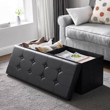 Lusimo Ottoman Storage Bench 43 Inch Bed Bench 600lbs Multifunctional Sofa Bench Non-woven fabric and Oxford fabric