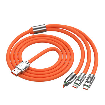 120W USB-A to iP/Type-C/Micro USB Cable Fast Charging Data Transmission Tinned Copper Core Line 1M Long for iPhone 11 12 13 14 14 Pro for Huawei Mate 50 for Samsung Galaxy S23 for Oppo Ren9 for Redmi K60