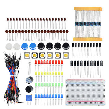 TJ0161 400-hole Starter Kit Resistor LED Capacitor Jumper Wires Breadboard Resistor Kit for UNOR3