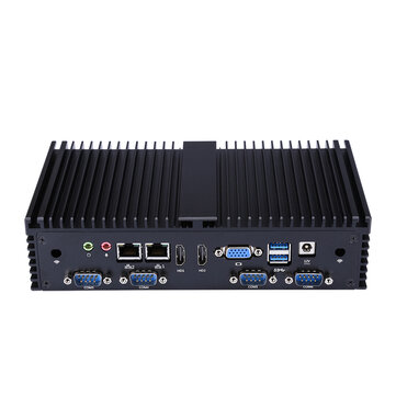 QOTOM Mini Pc Intel I5－7200U 2.5GHz Qual Core 8GB＋128GB 6 Gigabit Ethernet Machine Micro Industrial Q555X Multi－Network Port