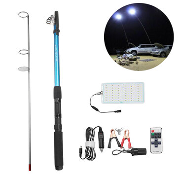 12v 500w Telescopic Led Fishing Rod, Telescopic Fishing Rod Led Light Outdoor Multifunction Lamp