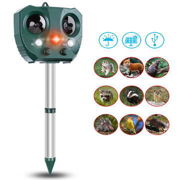 Garden Solar Ultrasonic Animal Repeller Motion Sensor Activated Owl Shape Repellent
