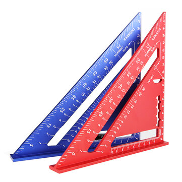 Triangle Ruler 7Inch Measurement Tool Cast Aluminium Carpenter Set Square Angle Woodworking Tools Try Square Triangular Metric/Inch