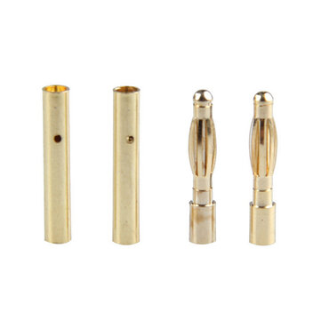 5Pairs 2mm Banana Plug Gold Plated Copper Brushless Motor Bullet Connector For ESC Battery