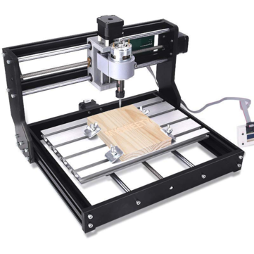 VEVOR CNC 2418 CNC Router Kit 3 Axis CNC Router Machine GRBL Control with ER11 and 5mm Extension Rod for Plastic Acrylic PCB PVC Wood Carving Milling Engraving Machine（240x180mm）