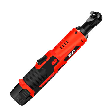 2 Batteries and a Charger Kit RUYIKA Electric Ratchet Wrench Cordless 12V 3/8 Inch 90° Angle Right Tool Socket with a LED lamp 