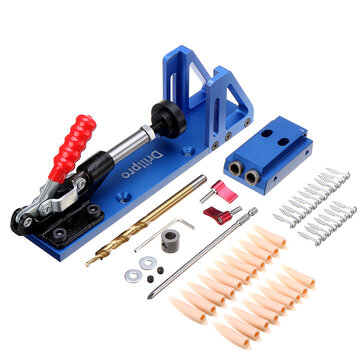 Drillpro DP-WD1 Woodworking Tool Pocket Hole Jig System with 9.5mm Oblique Hole Diameter Drill Hole Drilling Guide for Wood