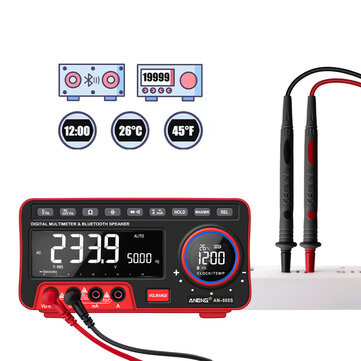 ANENG AN888S Digital 4 1 or 2 19999 High Precision True RMS Multimeter + bluetooth Speaker + Clock + Temperature Display Profesional Multitester with Ohm Meter Tester Standard Version