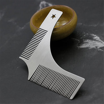 Stainless Steel Beard Styling Shaping Template Comb Tool for Perfect Lines&Symmetry Beard Comb