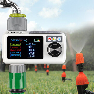 YUGE New LCD Screen Electronic Automatic Sprinkler Controller Rain Sensor Waterproof Irrigation Timer Outdoor Garden Watering Device Irrigation Tool