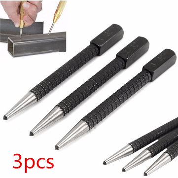 Marking Punch Chacerls Marking Punch 3 Pcs Punch Wood Marking Tool Center Punch Combination Marker for Drilling Positioning 