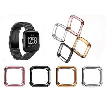 Silicone Protective TPU Shell Case Screen Protector Frame Cover for Fitbit Versa