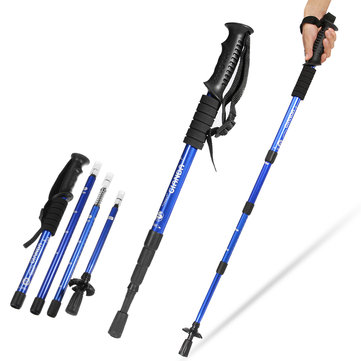 (UK)IPRee® 4 Section Hiking Walking Climbing Sticks Trekking Pole Adjustable Anti Shock Aluminum Canes 50-110cm