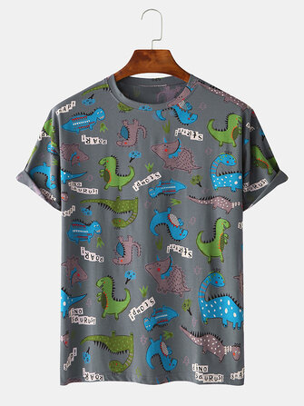 Mens new short-sleeved animal pattern print crew neck t-shirts Sale ...
