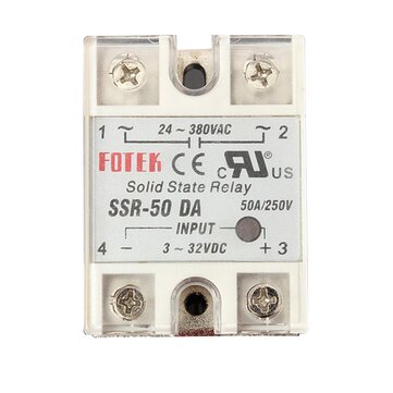 SSR-50DA 250V 50A Output Solid State Relay DC3V-32V Input 24-380VAC 