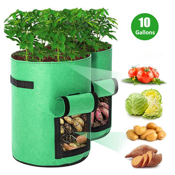 Momoco Plant Grow Bags 3 Pack 7Gallon Gardening Plant Containers Bags,Breathable Nonwovens Fabric Plant Pots with Handles,Grow Bags for Plants//Garden Planter Bags//Potato Grow Bags