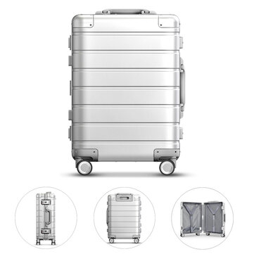 90FUN 20inch Travel Suitcase 31L Aluminum Alloy TSA Lock Spinner Wheel Carry On Luggage Case from Xiaomi Youpin