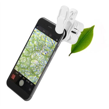 60x phone microscope lens magnifier clip with led light uv currency  detector Sale - Banggood.com