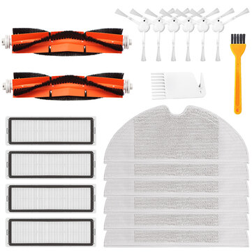 20pcs Replacements for Xiaomi Mijia 1C/STYTJ01ZHM Dreame F9 Robotic Vacuum Cleaner Parts Accessories Main Brushes*2 HEPA Filter*4 Side Brushes*6 Mop Clothes*6 Cleaning Tools*2 [Not-original]