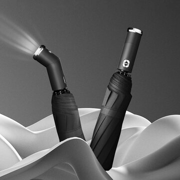 IPRee® Automatic Folding Umbrella with Flashlight Rotatable Ultra Large Umbrella Windproof UPF50+ Anti UV Daily Sun Protection