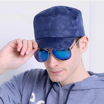 Men Quick dry Casual Outdoor Printing Flat Hat Military Hat Peaked Cap