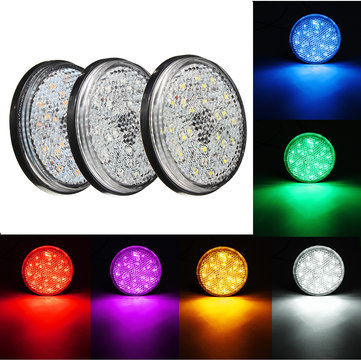 Alamor 6W 24LED Round Reflector LED Rear Taillight Brake Stop Light For Motorcycle 7 Colors Blue