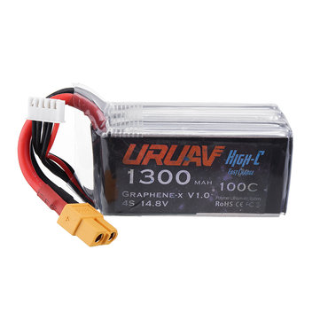 URUAV 4S 14.8V 1300mAh 100C Graphene Lipo Battery