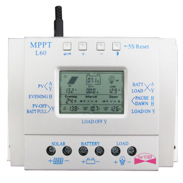 SUNYIMA 60A Solar Charge Controller with LCD Display,Multiple Load Control Modes,New Mppt Technical Maximum Charging Current 