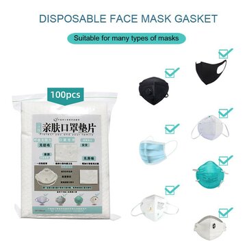 100Pcs Dust Proof Breathable Anti Haze Disposable Mouth Mask Inner Pads Filter Protect Mask Filter Mask Replacement Mask Pad