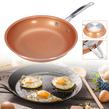 9inch Aluminum Stainless Steel Round Non Stick Copper Frying Pan Cookware Handle Frying Pan