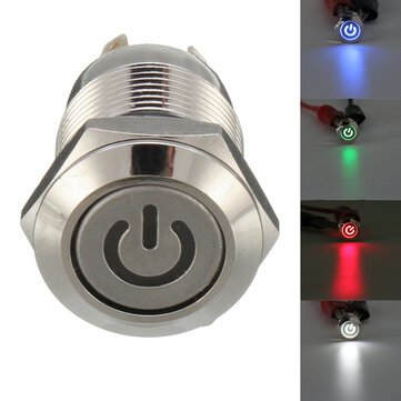 Excellway® LED Druckknopf Schalter rot mit Verriegelung ON/OFF 12mm Auto u.s.w. 