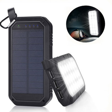 21 LED 8000mAh Portable Solar Powered Camping Light 3 USB Mobile Power...