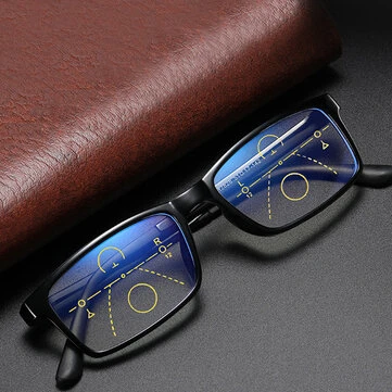 Unisex Anti-blue Light Distance and Near Dual Purpose Multi-focus Zoom Reading Glasses Presbyopic Glasses