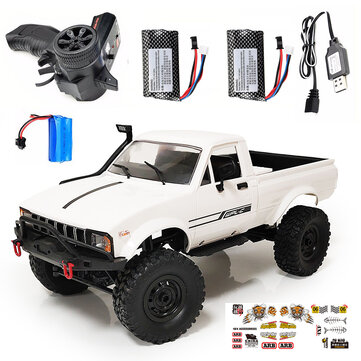 11% OFF For WPL C24 1／16 2.4G 4WD Crawler RTR Truck RC Car Full Proportional Control Two／Three Battery