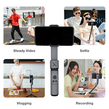 ZHIYUN Smooth X Handheld Gimbal Extension Rod Stick Stabilizer Portable Palm Size Selfie Stick for iPhone Huawei Xiaomi Redmi Vlog Video Selfie
