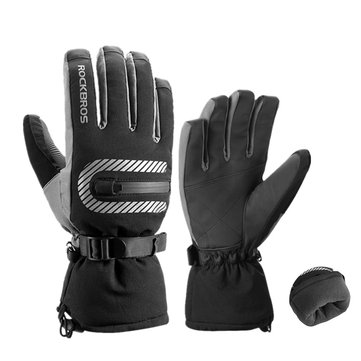 ROCKBROS Bike Gloves Winter Thermal Warm Full Finger Cycling Glove Touch screen