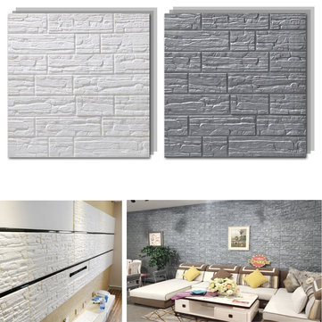 70x77cm 3d Brick Wall Sticker Wallpaper Decor Foam Waterproof Covering Diy Background Banggood Com - Foam Brick Wallpaper Malaysia