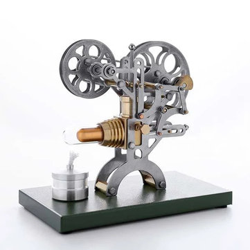New Upgrade Stirling Retro Projector Engine Stirling Engine Motor External Combustion Engine Science Educational Model Toy with Metal Base