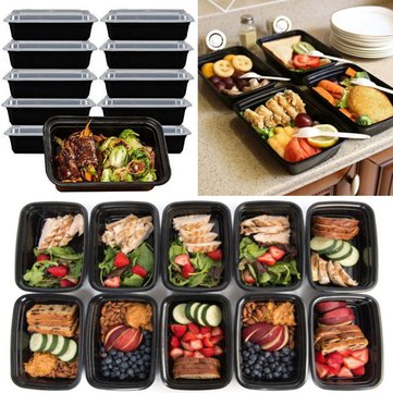 10pcs 16oz Meal Prep Containers Food Storage Reusable Microwavable Plastic Box Lunch Boxes