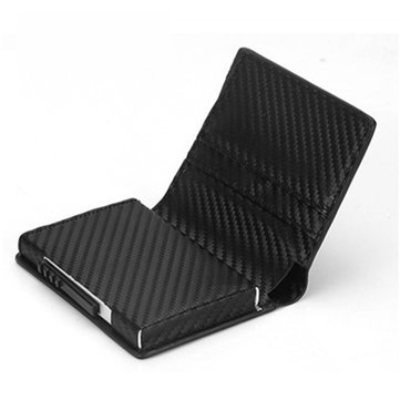 RFID X-37 Portable Anti-degassing Business Card Holder Wallet Leather Name Card Case ID Credit Card Storage Box